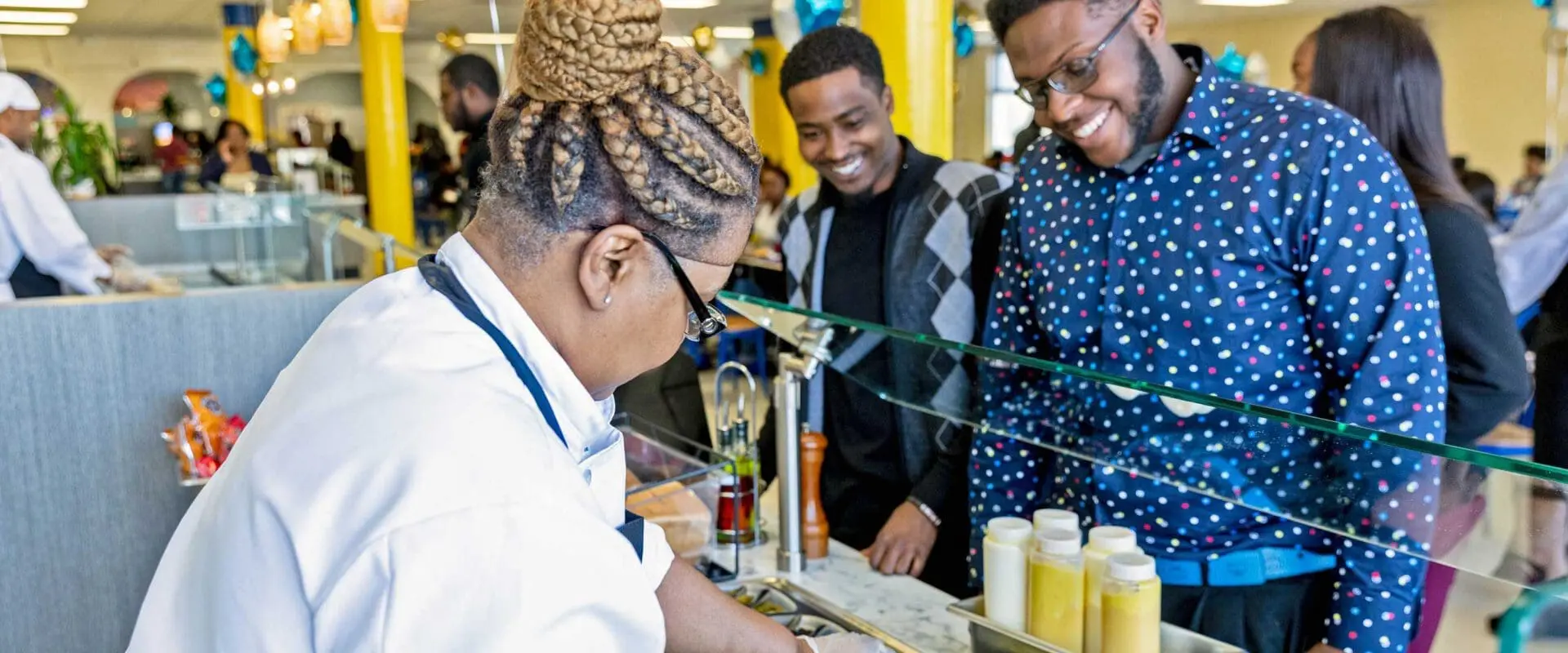 Students in cafeteria line