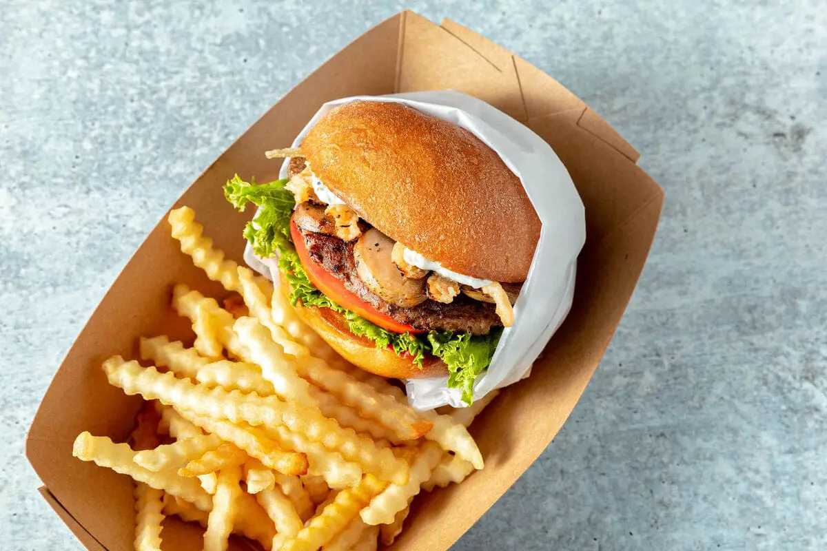 Burger and fries